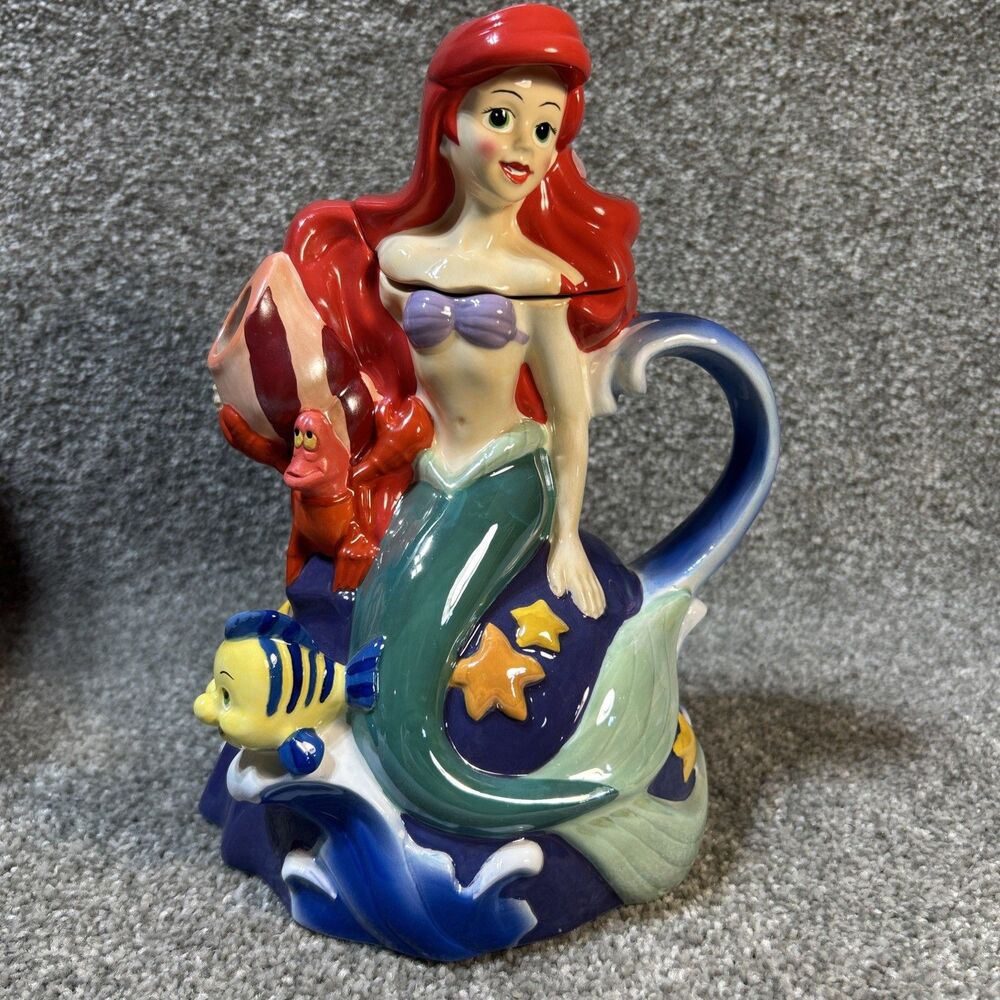 Disney Princess The Little Mermaid Collectible Kreisler Ceramic Teapot Ariel - Picture 2 of 12